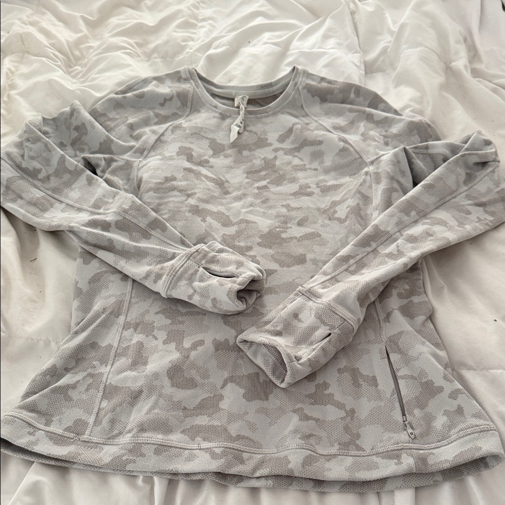 lululemon athletica Gray Camo Long Sleeve Top